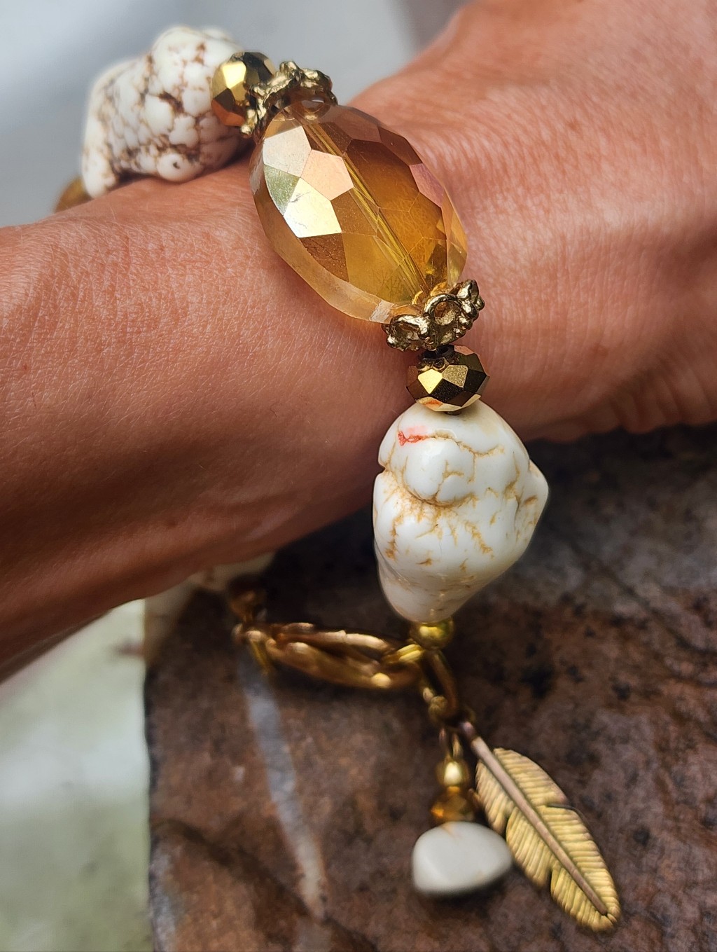 Natural Pearl Stone Crystals Olga Rosa Bijua Vintage Jewelry